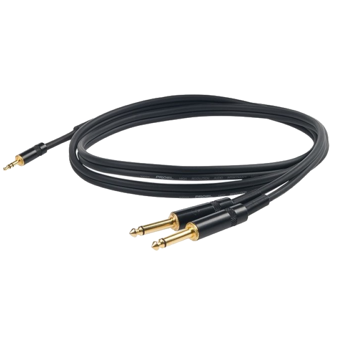 Кабель miniJack 3.5 (M) Stereo - 2x Jack 6.3 (M) Mono 1 метр